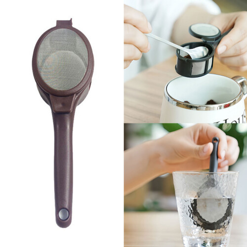 Teas Strainer Mesh Spoon with Comfortable Nonslip Hanging Handle 1