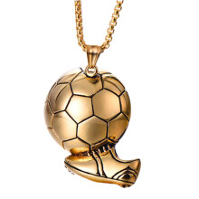 Soccer Ball Necklace Pendant for Girls Sports Jewelry-Gold