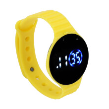 (Yellow) Kids Waterproof Digital Watch Silicone Band LED Yellow