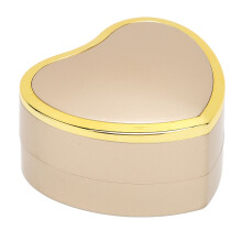 (Gold) Heart Shaped Necklace Box LED Light Gift for Proposal Engagement Cyan