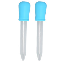 (Blue) 2pcs Silicone Calibrated Dropper Pipette Red
