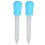 (Blue) 2pcs Silicone Calibrated Dropper Pipette Red 1