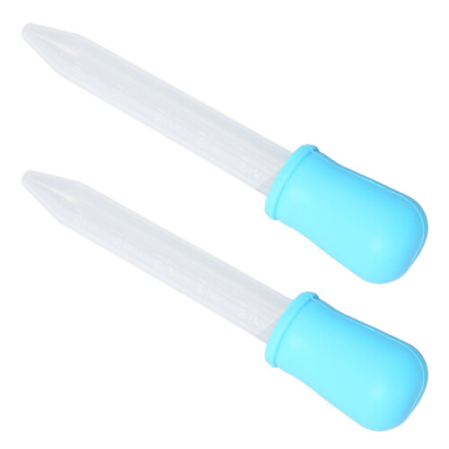 (Blue) 2pcs Silicone Calibrated Dropper Pipette Red 1