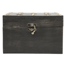 Retro Wooden Storage Box with Metal Hinge for Home Office