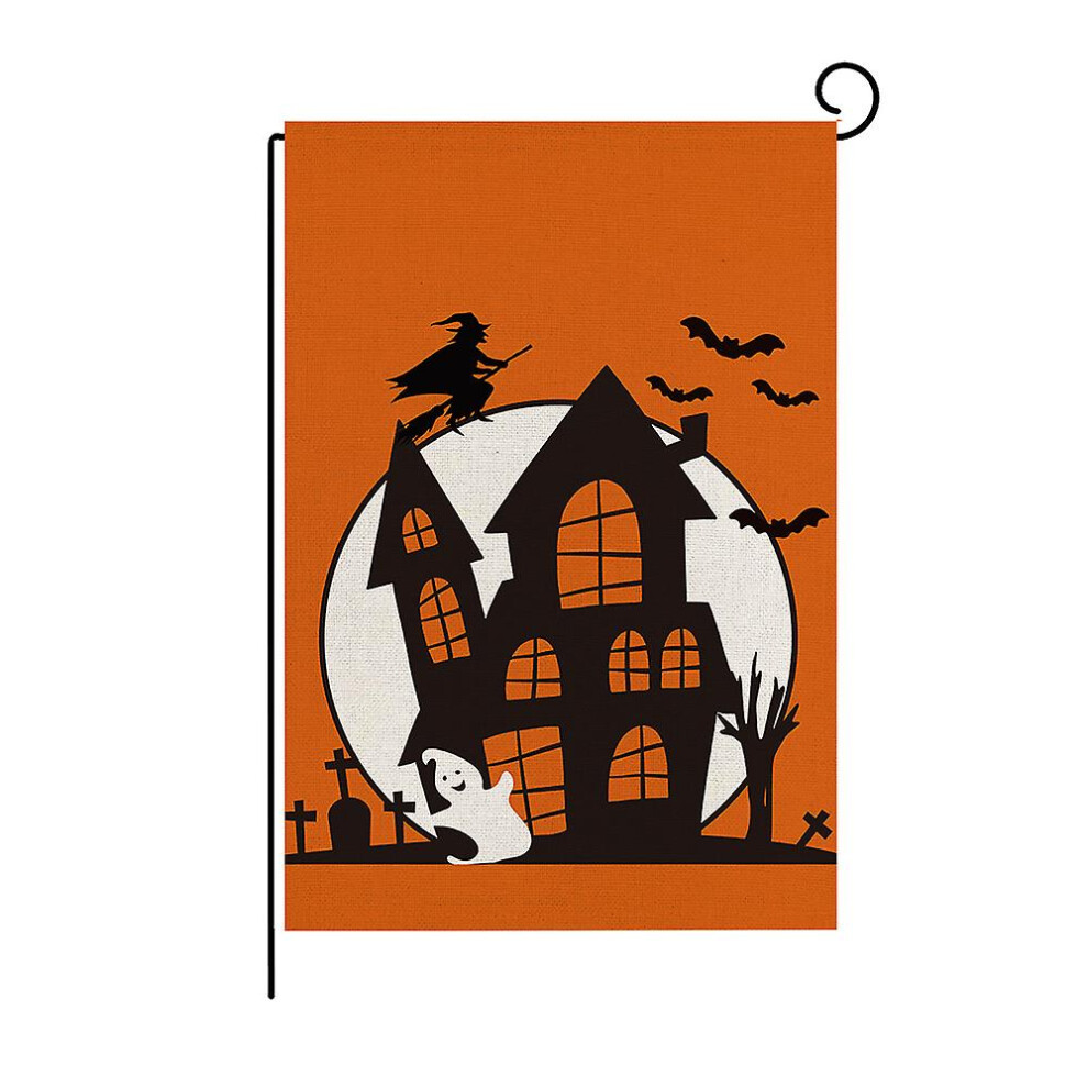 Kikidex (As Show, One Size) Double Sided Halloween Garden Flag, Linen Outdoor Decoration