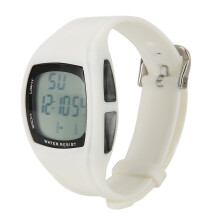Electronic Watch Waterproof Stopwatch Dual Time Sports Watch White