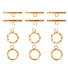 Stainless Steel Round TBar Clasps Gold DIY Jewelry