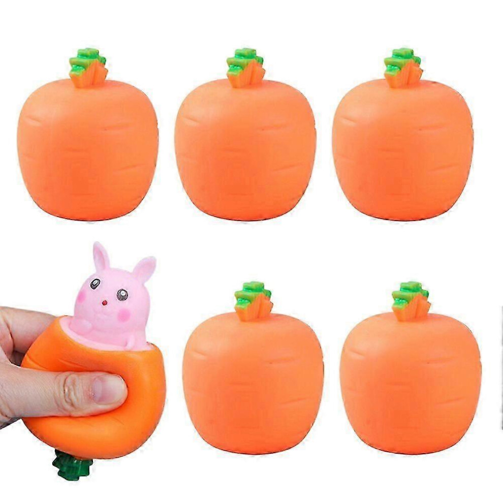 Kikidex (12Pcs, White) Easter Carrots Rabbits Fidgets Toys 6Pcs Carrots Pops-Up Bunny Toy For Kids Funny Sensory Stress Toys