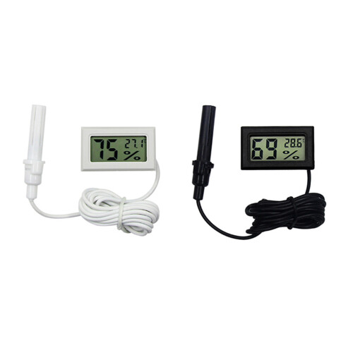 Digital Thermo Hygrometer With Probe For Accurate-White 1