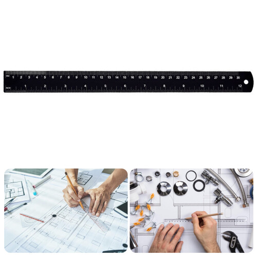 Aluminum Ruler Precisions Measurement Tool Clear Scale for-30cm 2