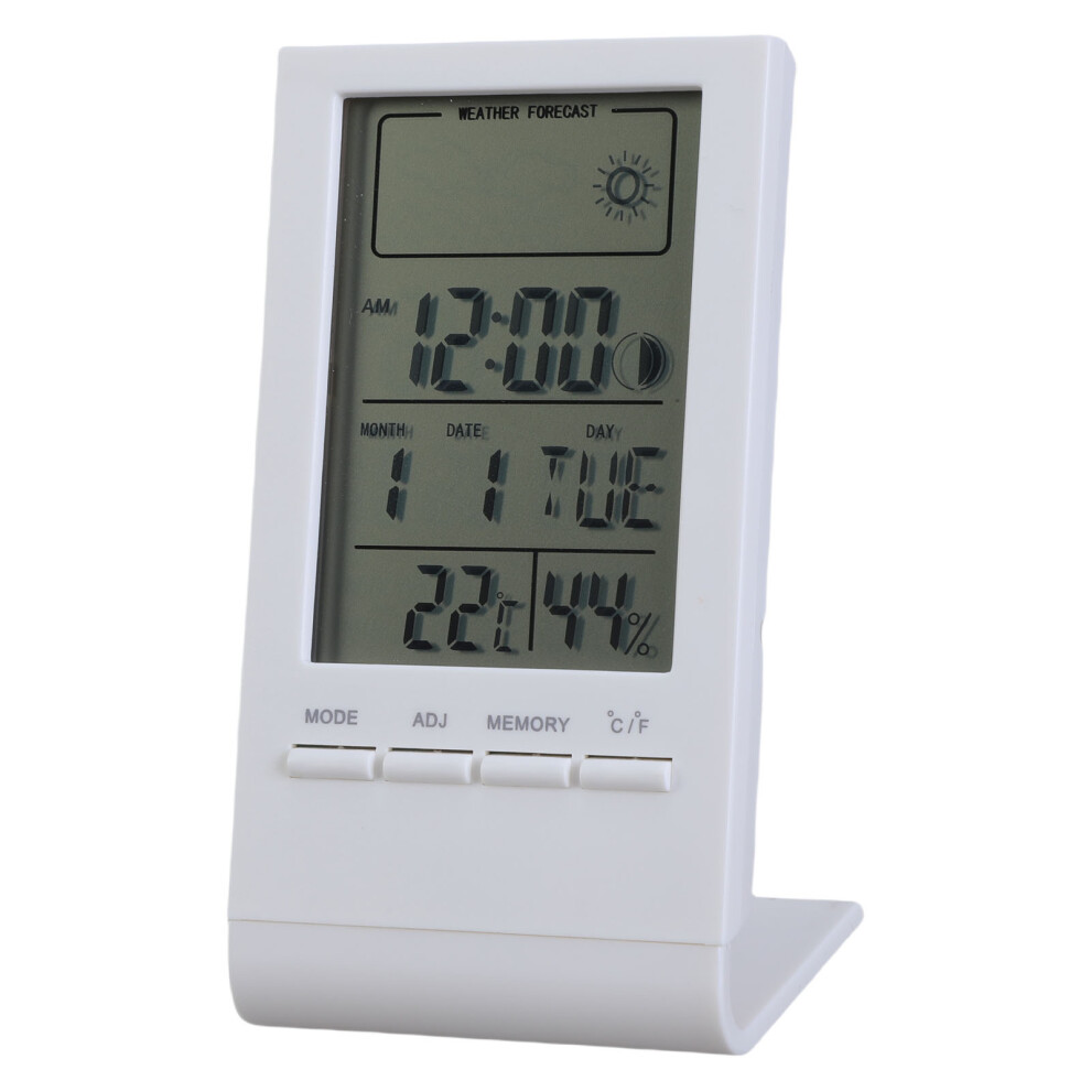 Digital Temperature Humidity Measurement Meter With Alarm-White 7754000237760
