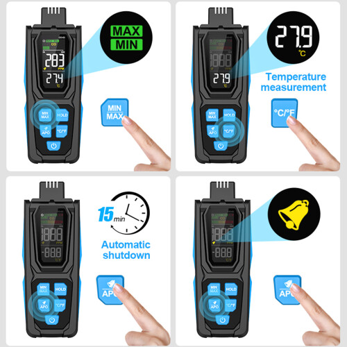 Professionele Koolmonoxidemeter CO-tester voor gebruik 1