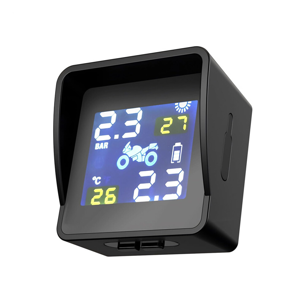Motorcycle Tire Pressure Monitoring System Solar Tpms Lcd Display Six Alarm Modes Waterproof For Motorcycles/Scooters 9105992841943