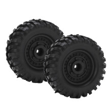 (Black) 2PCS 1.9in Metal Wheel Rims 96mm Tires Set Black for Tamiya CC01 D90
