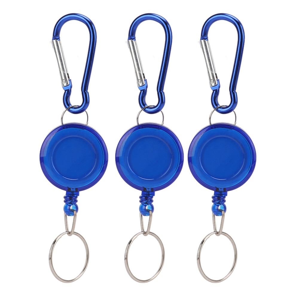 (Blue) 3PCS Nylon Rope Telescopic Keychain Buckle Green-image-OPC-PMM2X9V-NEW