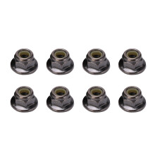 (Black) 8PCS Metal M4 Wheel Lock Nut Flange Nylon for Arrma Typhon 1/10