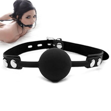 Leather Restraints Ball Mouth Plug Silicone Ball Gag Material Leather And Silicone Adjustable Straps BDSM Restraints