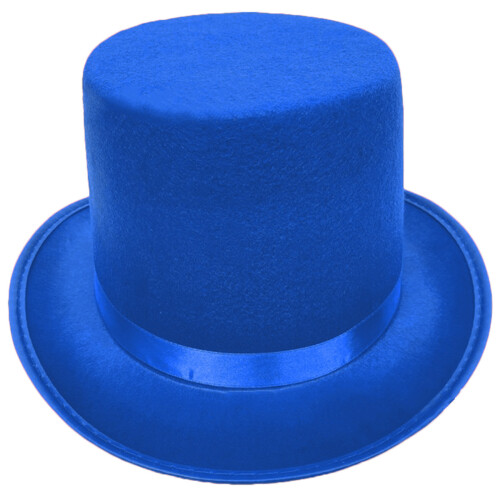 Stage Performances Flat Top Hat HippiesCap Fedoras Hat-Blue M