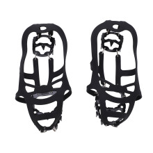 (L Size) 1 Pair 18 Teeth Ice Shoe Grips Anti Slip Walk Traction Cleat L