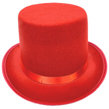 Dress Up Tall Hat Roll Trim Tall Hat Unisex Cosplay Party-Red S