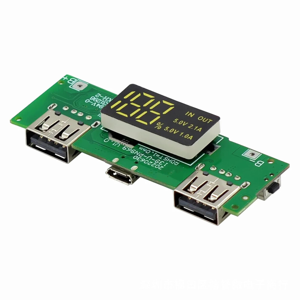 18650 Charging Board Dual Usb Output 5V 2A/1A Ports Overcharge And Short-Circuit Protection Mobile Power Module 9067246446000