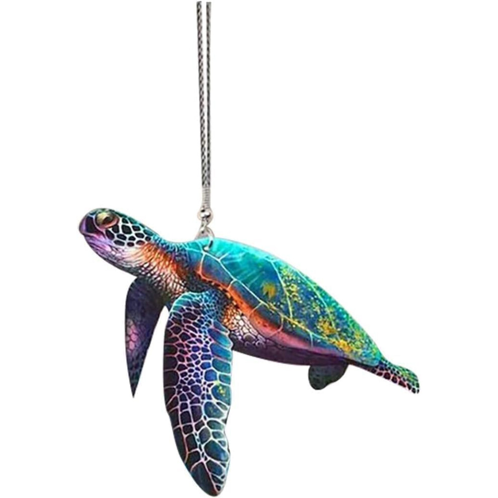 Cute Sea Turtle Hanging Ornament For Car Rearview Mirror Decor Turtle Keychain Accessory Automotive Interior Gift 9105992842384