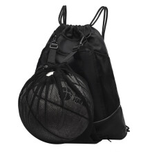 Drawstring Basketball Backpack Foldable Gym Sack with Mesh Ball Bag