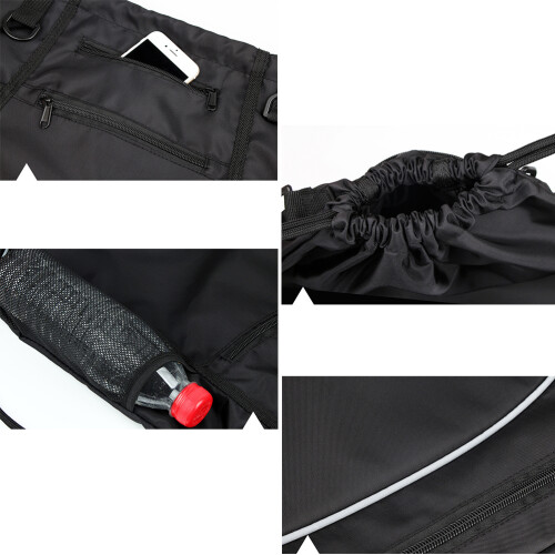 Drawstring Basketball Backpack Foldable Gym Sack with Mesh Ball Bag 2