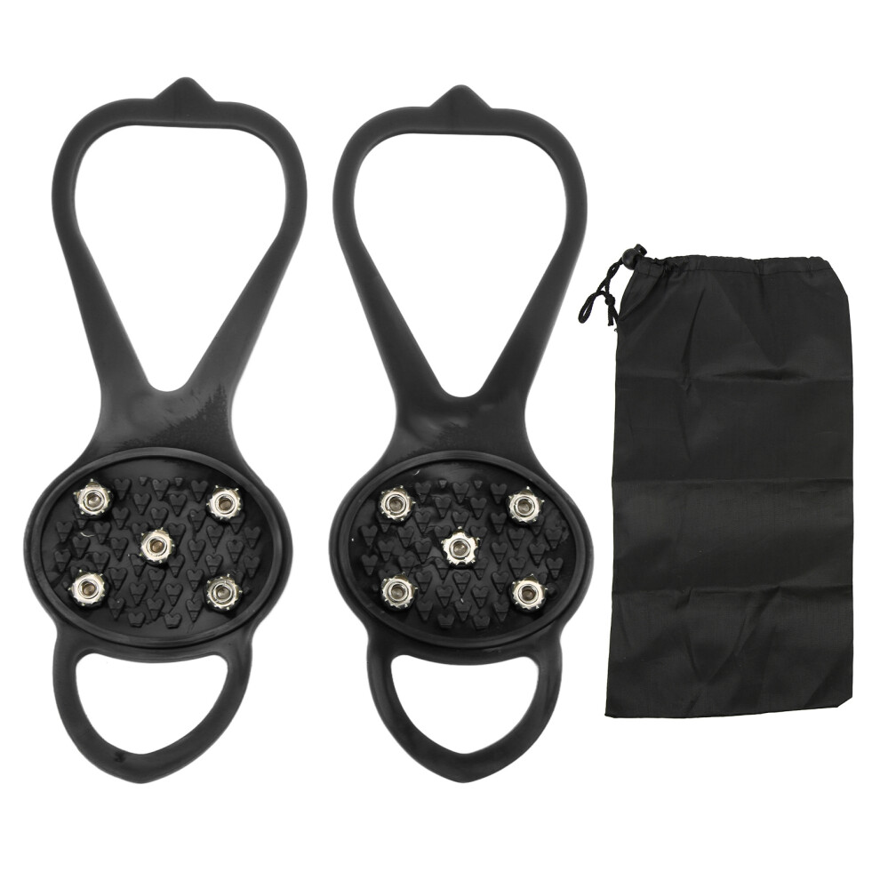 (Black M (35â41)) Anti Skid 5 Teeth Crampons Winter Shoes Cover Green S (24-34)-image-OPC-PMM2Z5V-NEW