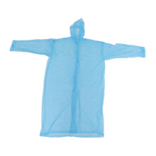 (Bleu) Portable Waterproof Raincoat Hood Sleeves Reusable Unisex Adult