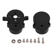(Black) RC Truck Rear Drive Gear Box Shell Metal for WPL D12 Black