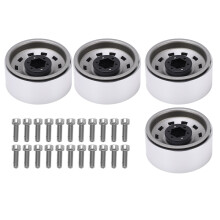 (Titanium Color) 4pcs 1.9 Inch Metal Wheel Rims 10 Square Hub for AXIAL SCX10