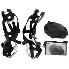 (Black L (41‑46)) 18 Tooth Ice Climbing Shoe Gripper Waterproof Bag Orange M (36-40)