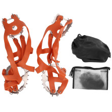 (Orange M (36‑40)) 18 Tooth Ice Climbing Shoe Gripper Waterproof Bag Orange M (36-40)