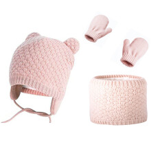 3Pcs Baby Winter Knitted Hat Scarf Gloves Set 0-2 Years Old