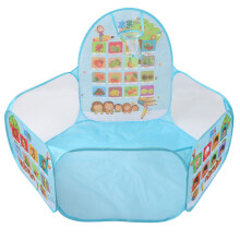 Children's 1.2m Basketball Pool Safe Foldable Blue Kids Playpen