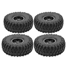 (Black) 4 Pcs RC Tires Wear Resisting Aluminum Alloy Wheel Rims Black