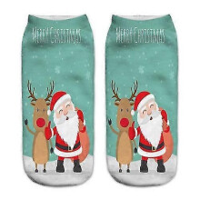 (6 Pairs,Reindeer Santa Claus)Unisex Christmas Socks Novelty Ankle Socks Santa Claus Socks Gift