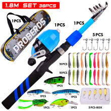 1.8m Children Ultralight Fishing Rod + Reel + Lures + Storage Bag