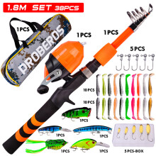 1.8m Children Ultralight Fishing Rod + Reel + Lures + Storage Bag