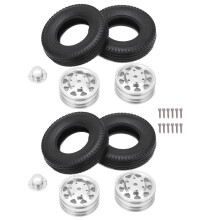 (Silver) 2pcs RC Alloy Rear Wheel Hub 21mm Width Black