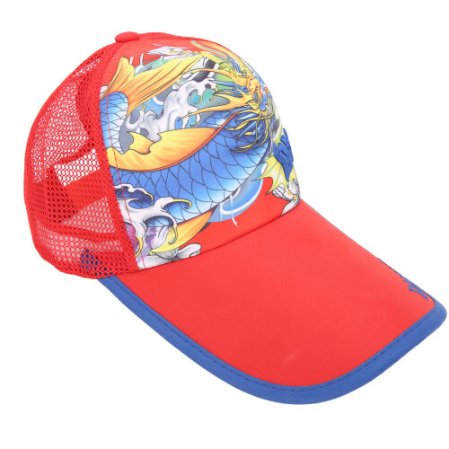 (Red) Fishing Hat Polyester Nylon Adjustable Breathable Sweat Proof Cap Red 2