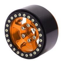 (Gold) 1.9 Inch Beadlock Wheels 5 Hole Silver Aluminum Alloy RC Rims