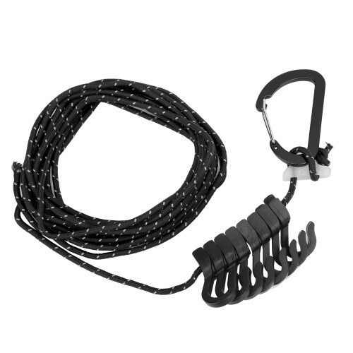 (Black) Camping Hanging Rope Adjustable AntiSkid Strap with Hook (Black) 1