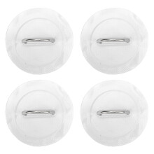 (White) 4 Pcs Inflatable Boat D-Ring Pad Patch PVC Stainless Steel Buckle