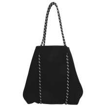 (Black) Neoprene Travel Shoulder Bag Large Capacity Black