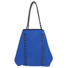 (Blue) Neoprene Travel Shoulder Bag Large Capacity Black