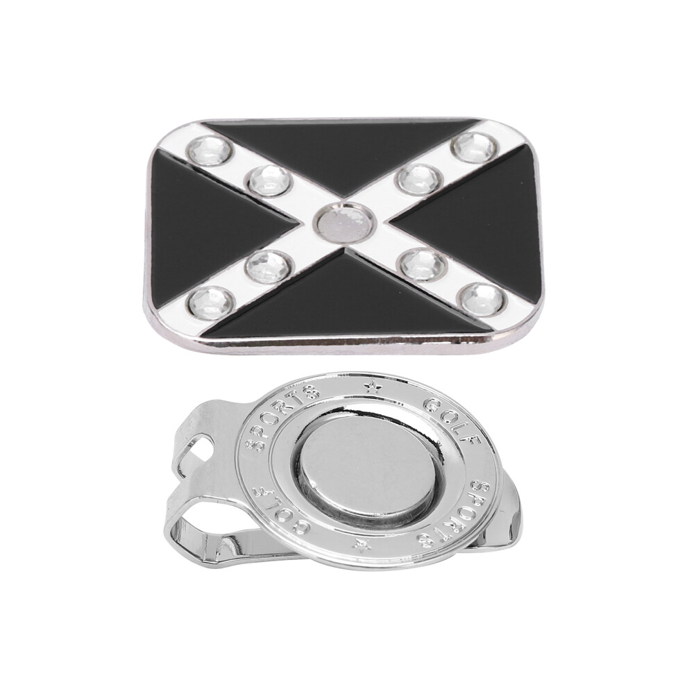 (Black) Zinc Alloy Magnetic Golf Hat Clip with Ball Marker Black-image-OPC-PMM5GRD-NEW