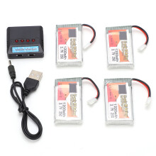 4pcs 3.7V 1200mAh 25C Rechargeable Lipo Battery with Mini White Plug