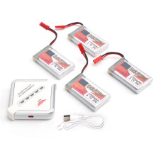 4pcs 3.7V 1200mAh 25C Rechargeable Lipo Battery Pack with JST Plug